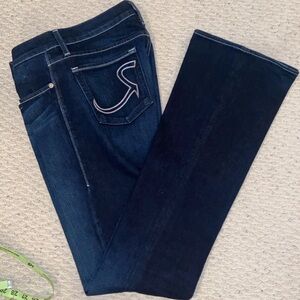 Rock & Republic Los Angeles Slim Flared Dark Blue Jeans